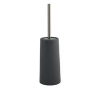 MSV - Brosse de WC - Manche en Acier Inoxydable - Design Compact - Ø36 cm - Couleur Gris Foncé - Accessoire Pratique pour Salle de Bain - Stockage Facile - Nettoyage Efficace et Design Élégant