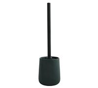 MSV - Brosse WC avec Support Céramique MAONIE - Poils Résistants à l'usure - Design Classique et Élégant - 10,4 x 38,8 cm - Vert Foncé Mat - À Poser - Serviteur WC Non Fixe
