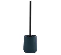 MSV - Brosse WC avec Support Céramique - Modèle MAONIE - Poils Résistants à l'usure - 10,4 x 38,8 cm - à Poser - Serviteur WC Non Fixe - Design Classique et Élégant - Pétrole Mat