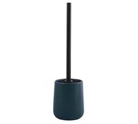 MSV - Brosse WC avec Support Céramique - Modèle MAONIE - Poils Résistants à l'usure - 10,4 x 38,8 cm - à Poser - Serviteur WC Non Fixe - Design Classique et Élégant - Pétrole Mat