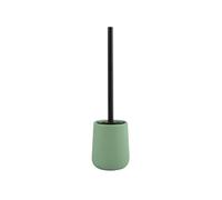 MSV - Brosse WC avec Support Céramique - Modèle MAONIE - Poils Résistants à l'usure - 10,4 x 38,8 cm - à Poser - Serviteur WC Non Fixe - Design Classique et Élégant - Vert Basil Mat