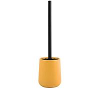 MSV - Brosse WC avec Support Céramique - Modèle MAONIE - Poils Résistants à l'usure - 10,4 x 38,8 cm - à Poser - Serviteur WC Non Fixe - Design Classique et Élégant - Safran Mat