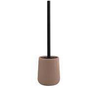MSV - Brosse WC avec Support Céramique - Modèle MAONIE - Poils résistants à l'usure - 10,4x38,8cm - à Poser - Serviteur WC Non Fixe - Design Classique et élégant - Cappucino