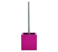 Brosse wc manche en inox et pot en MDF - Fuchsia