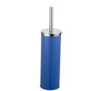 MSV - Brosse WC avec Support - INOX & Acier - pour Stockage Douche et Accessoires de Bain - Ø 10 x 40 cm - Bleu Foncé - Idéal pour Produits de Soins Personnels