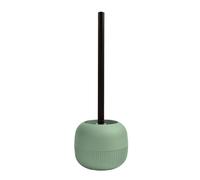 MSV - Brosse WC Gino avec Support Solide à Poser - 12.5 x 12.5 x 37 cm - Manche Long et Ergonomique - Poils Résistants - Facile à Nettoyer et Hygiénique - Design Classique - Basil