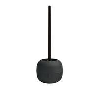 MSV - Brosse WC Gino avec Support Solide à Poser - 12.5 x 12.5 x 37 cm - Manche Long et Ergonomique - Poils Résistants - Facile à Nettoyer et Hygiénique - Design Classique - Noir