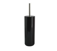 MSV - Brosse WC Porte-Balai Toilette Inagua - Ensemble WC à Poser en Polystyrène - Manche en Acier Inoxydable - Couleur Noir - Tête de Brosse Échangeable