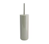 MSV - Brosse WC Porte-Balai Toilette Inagua - Ensemble WC à Poser en Polystyrène - Manche en Acier Inoxydable - Couleur Taupe - Tête de Brosse Échangeable