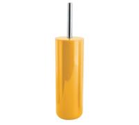 MSV - Brosse WC Porte-Balai Toilette Inagua - Ensemble WC à Poser en Polystyrène - Manche en Acier Inoxydable - Couleur Safran - Tête de Brosse Échangeable