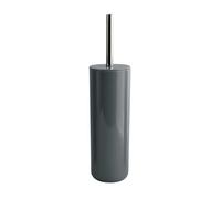 MSV - Brosse WC Porte-Balai Toilette Inagua - Ensemble WC à Poser en Polystyrène - Manche en Acier Inoxydable - Couleur Gris Foncé - Tête de Brosse Échangeable