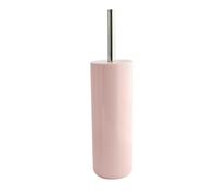 MSV - Brosse WC Porte-Balai Toilette Inagua - Ensemble WC à Poser en Polystyrène - Manche en Acier Inoxydable - Couleur Rose Clair - Tête de Brosse Échangeable