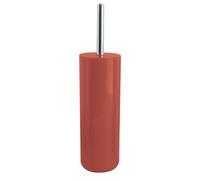 MSV - Brosse WC Porte-Balai Toilette Inagua - Ensemble WC à Poser en Polystyrène - Manche en Acier Inoxydable - Couleur Terracotta - Tête de Brosse Échangeable