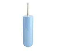 MSV - Brosse WC Porte-Balai Toilette Inagua - Ensemble WC à Poser en Polystyrène - Manche en Acier Inoxydable - Couleur Bleu Pastel - Tête de Brosse Échangeable