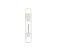MSV Garniture de WC sur pied Brosse à WC Brosse à WC en acier inoxydable blanc 15,7x29x79cm