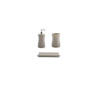 MSV ensemble 3 accessoires de salle de bain C?ramique PALMA Taupe