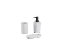 MSV ensemble 3 accessoires de salle de bain LONA Blanc