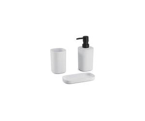 MSV ensemble 3 accessoires de salle de bain LONA Blanc