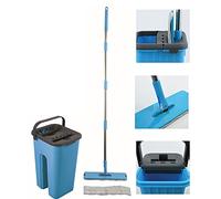 MSV - Ensemble Balai Serpillière + Seau Essoreur d’Auto-Nettoyage 4L + Serpillère de Rechange - Kit Lavage Tous Sols Maison, Carrelage, Parquet, Lino… - Bleu