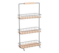 MSV, Etagère à Poser 3 Étagés au Design Industriel en Bois et Acier, Parfaite pour Le Rangement et la Décoration, Idéale pour Salon ou Bureau, Taille : 3 Étagères, Couleur : Noir Mat