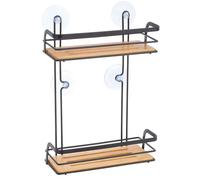 Etagère d'angle de douche 2 niveaux à fixer KERY Acier Noir mat MSV