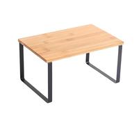 MSV, Etagère de Cuisine sur Pied au Design Industriel en Bambou et Acier, Idéale pour Le Rangement et la Décoration, Taille : 120 cm, Couleur : Noir Mat