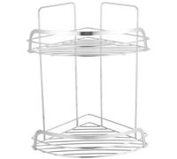 MSV Étagère de douche d'angle Étagère de douche double Argent