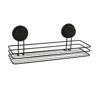MSV - Étagère de Douche Filaria sans perçage - Ventouses - Acier Chromé - 32 x 14 x 13 cm - Noir Mat - Étagère Rectangulaire - Fixation Fiable - Résistance à l'eau