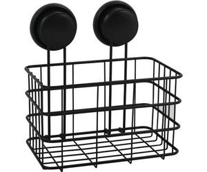 MSV étagère de douche panier de douche salle de bain sans percer avec ventouses acier chromé 20x16x22cm