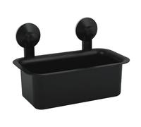 MSV Etagère Panier de Douche à ventouses PVC Noir Mat