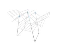 MSV - Étendoir à Linge Accordéon Extensible - Acier Robuste - Jusqu'à 33m - Blanc - Séchage Pratique - Repliable pour Gain de Place - Utilisation Intérieure et Extérieure