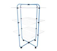 MSV Etendoir à Linge Tour 3 Niveaux 30M Acier Bleu