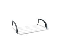MSV - Étendoir Balcon 3M Acier Blanc & Noir, Grande Capacité, Dimensions 51x33.5x12cm, Idéal pour Séchage de Linge, Robuste et Durable, Gain d'Espace, Parfait pour Vêtements et Tissus Délicats