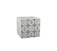 MSV France Gobelet Evora céramique 8×8×8 cm Gris et Blanc