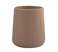 MSV - Gobelet en Céramique Maonie 300ml - 8,5x8,5x10cm - Accessoire Pratique et Esthétique pour Votre Salle de Bain - Facile à Nettoyer et particulièrement résistant à l'humidité - Cappucino