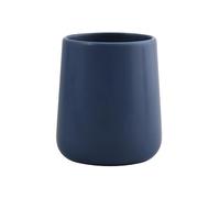 MSV - Gobelet en Céramique - Maonie Bleu Foncé Mat - 300 ML - Pratique Et Esthétique pour Salle de Bain - Facile à Nettoyer - Résistant à l'Humidité - 8.5 x 8.5 x 10 cm