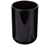 MSV - Gobelet INAGUA - Design Élégant pour Salle de Bain - Ø7,1 x 10,5 cm - Noir - Idéal pour Accessoires de Toilette - Plastique Résistant - Finition Lisse