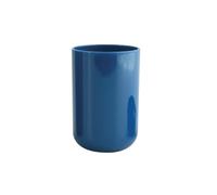 MSV - Gobelet INAGUA - Design Élégant pour Salle de Bain - Ø7,3 x 11,5 cm - Bleu Foncé - Idéal pour Accessoires de Toilette - Plastique Résistant - Finition Lisse