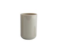 MSV - Gobelet INAGUA - Design Élégant pour Salle de Bain - Ø7,3 x 11,5 cm - Taupe - Idéal pour Accessoires de Toilette - Plastique Résistant - Finition Lisse