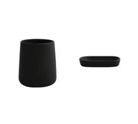 MSV - Gobelet + Porte-Savon - Maonie Noir Mat | Céramique, ensemble coordonné noir mat, salle de bain, design moderne, entretien facile