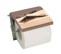 MSV homeXpert Porte Rouleau Papier WC Mural MDF & INOX Beige