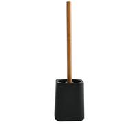 MSV Kamla Brosse WC avec récipient hygiénique Noir Mat Bambou