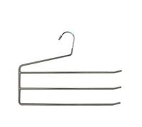 MSV Lot de 12 cintres en Acier plastifié antiglisse pour Pantalon 3 Barres