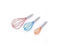 MSV Lot de 3 fouets de cuisine en Inox Rouge, Bleu & Orange