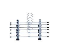 MSV - Lot de 36 Cintres en Acier Poli avec Pinces Ajustables - Pantalons, Jupes, Serviettes - Crochet Rotatif à 360° - Grande Solidité - 30 cm - Taupe