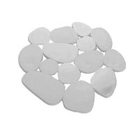 MSV Lot de 4 Tapis antiderapants de Douche ou Baignoire PVC Galets 12x13cm Blanc