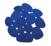 MSV Lot de 4 Tapis antiderapants de Douche ou Baignoire PVC Galets 12x13cm Bleu Marine