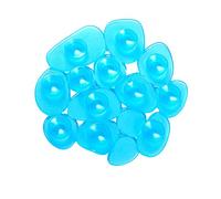 MSV Lot de 4 Tapis antiderapants de Douche ou Baignoire PVC Galets 12x13cm Bleu Transparent