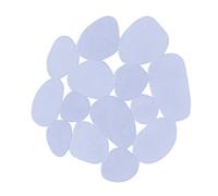 MSV Lot de 4 Tapis antiderapants de Douche ou Baignoire PVC Galets 12x13cm Transparent