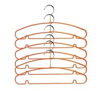 MSV - Lot de 40 Cintres en Acier Plastifié - Grande Solidité, Design antiglisse - Côtés Courbés, Ne se Déforment Pas - Tous Types de Vêtements - 40 cm - Orange